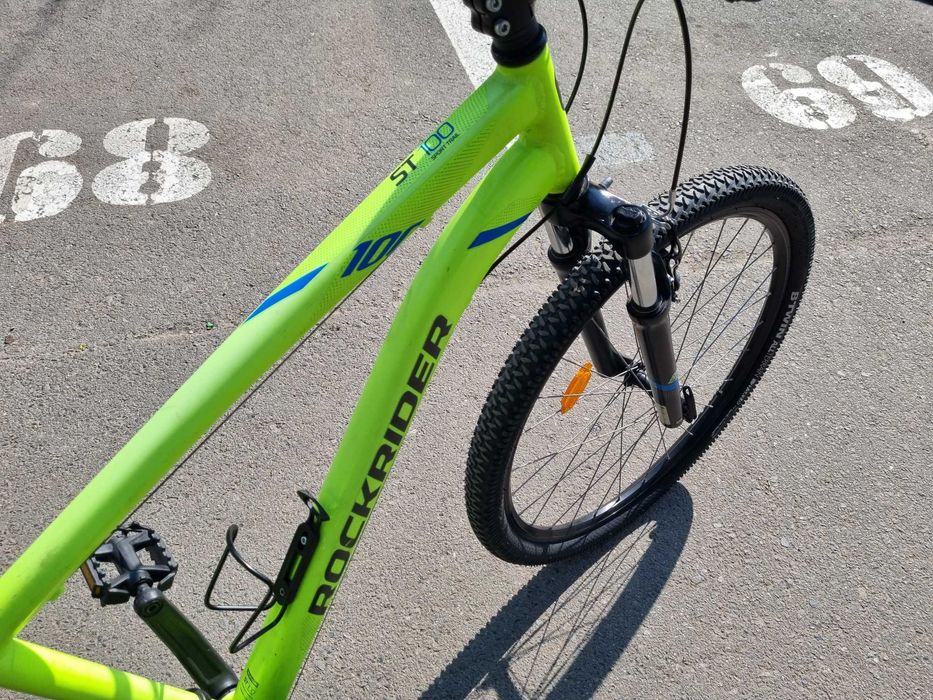 Bicicleta Rockrider ST100, 21 viteze, verde, mărime L., roti 27.5