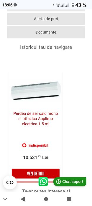 Vând perdea aer cald, electrică
