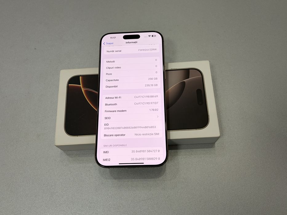 Iphone 16 Pro Max, 256 gb, Desert Titanium, la cutie