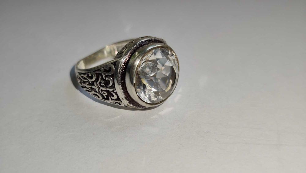 Кольцо серебряное с камнем ГОРНЫЙ ХРУСТАЛЬ