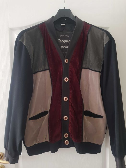 Geaca neagra cu catifea bordo si gri Jacques Lorant 52