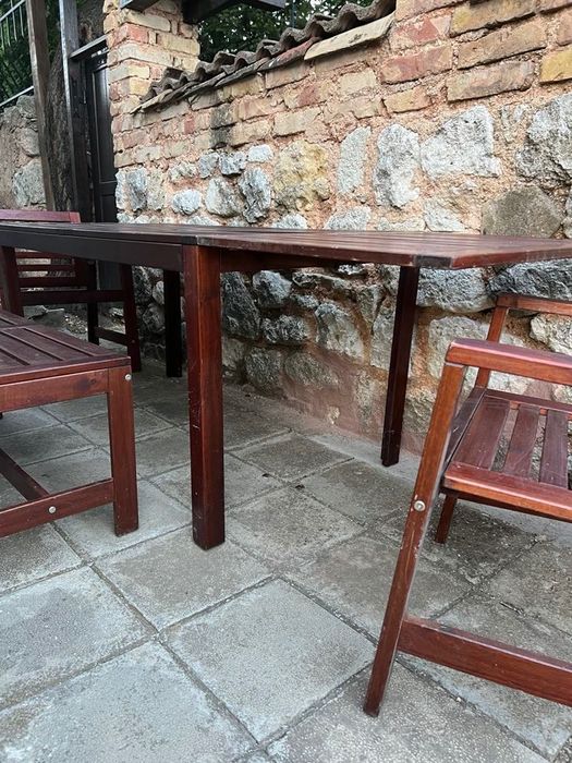 Градинска маса с пейка и два стола ИКЕА