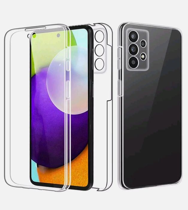 Прозрачен 360 Градуса Кейс за Samsung Galaxy A22 A02s A03s A12 A32 A52
