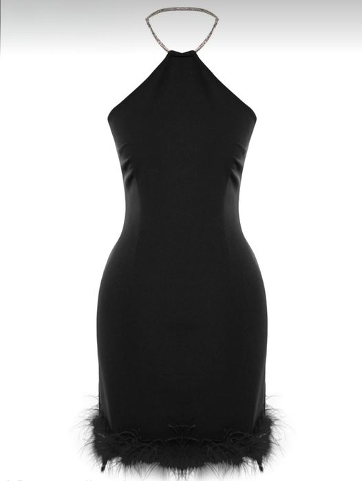 Къса рокля с пера