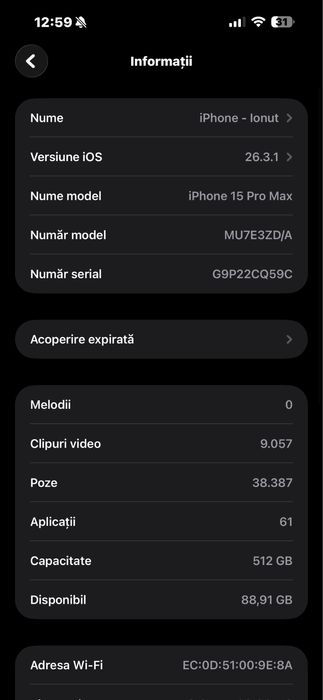 iPhone 15 Pro Max 512gb , “Natural Titanium”