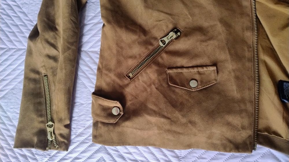 Дамско яке мента, яке байкър H&M кафяво, Черно зелено  M-L