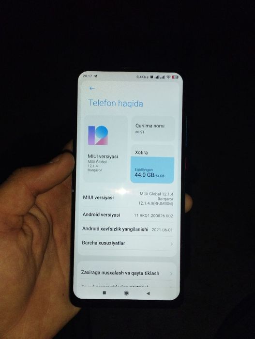 Xiaomi mi 9t sotiladi xolati yaxshi