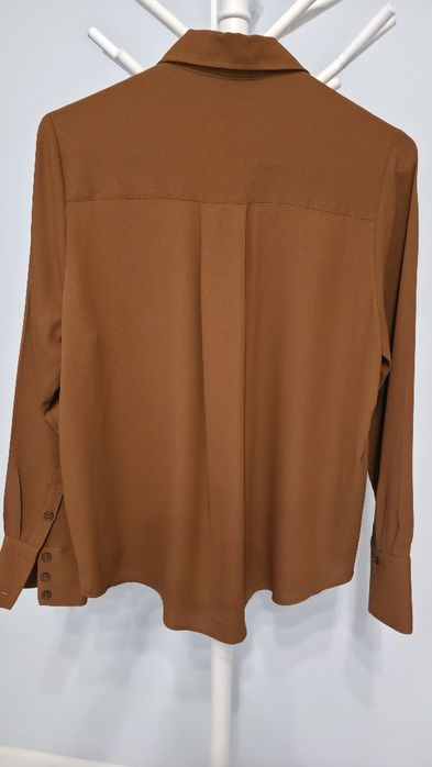Cămașă din crep de bumbac damă H&M, maro, marimea XS