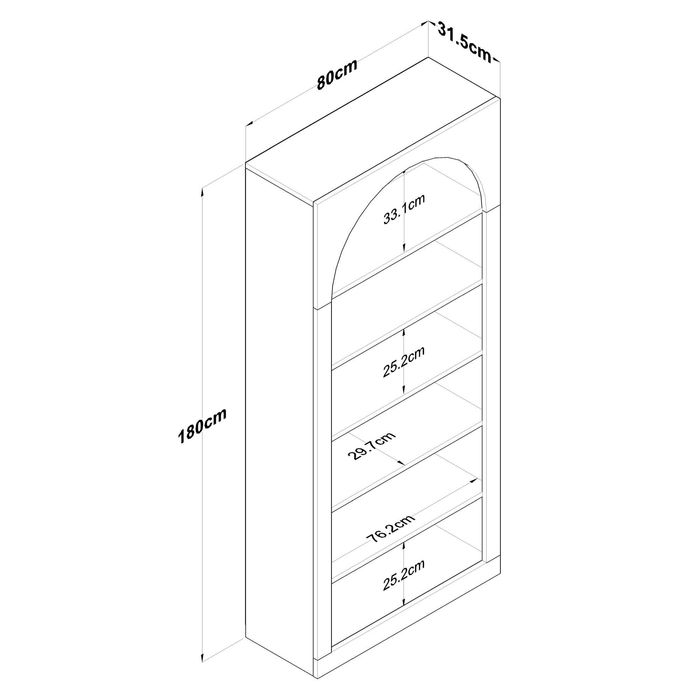 Библиотека Puzzle-home 3142, ПДЧ, Бял, 80x31.5x180, Бърза доставка