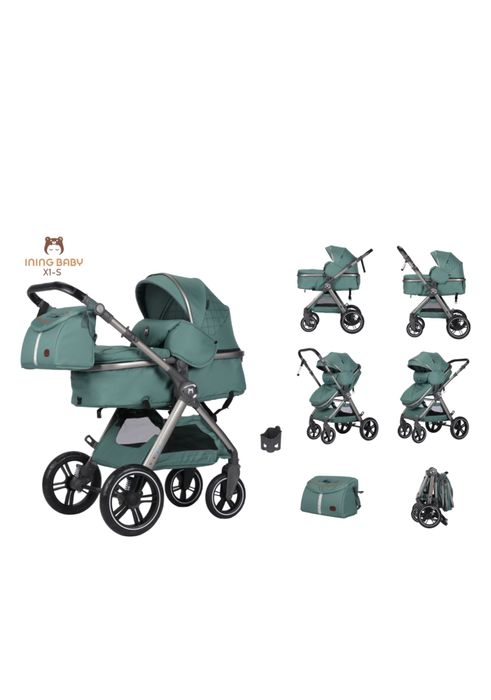 Коляска трансформер Ining baby X1-S, зеленый