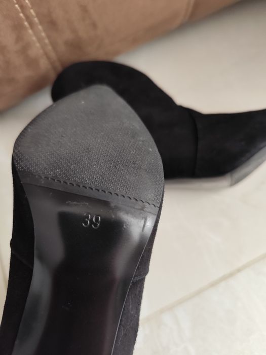 Ghete dama toc cui, piele, 39