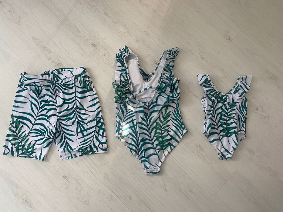 Seturi costume de baie family tata / mama - fiica S-M ,2 -4ani,6-7ani