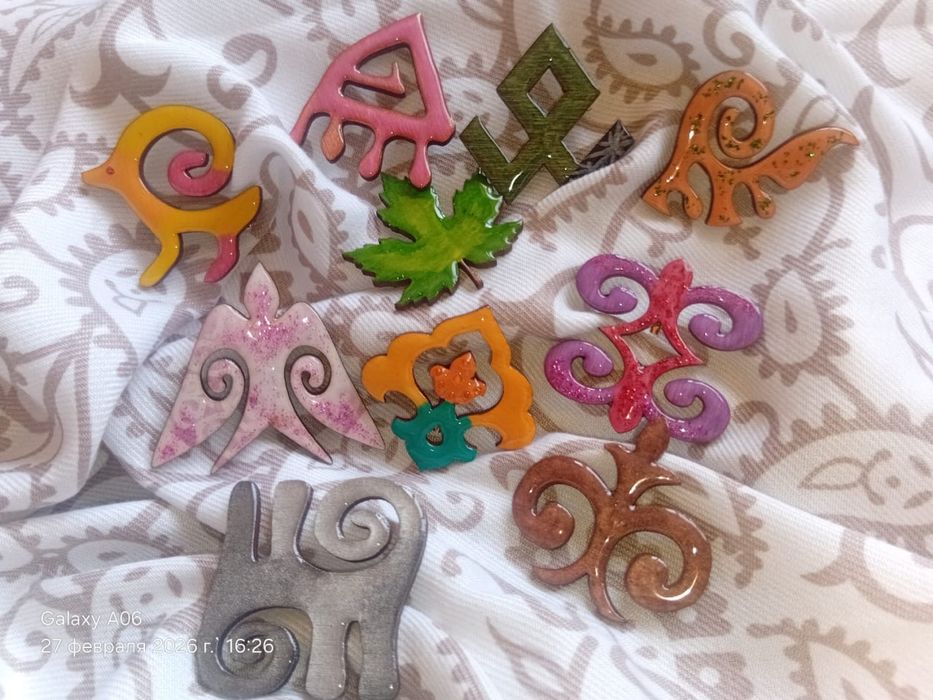 Этно брошь ручная работа