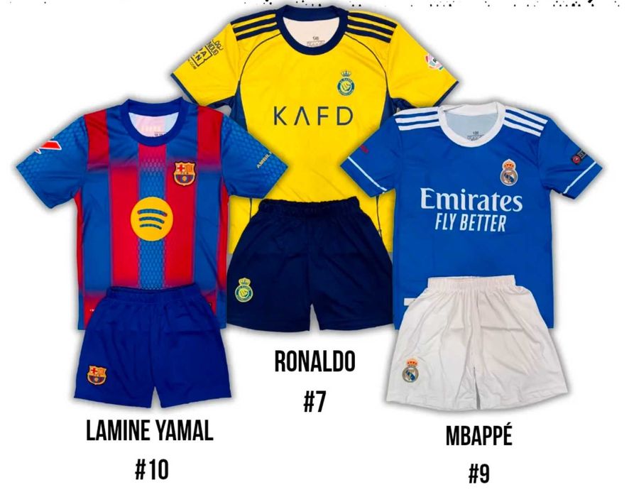 Детски екипи Мбапе Белингам и винисиус ново за деца от 4 до 16г Мадрид