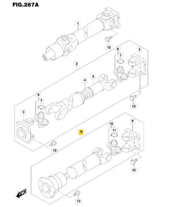 Кардан заден Suzuki Jimny 2710384A00