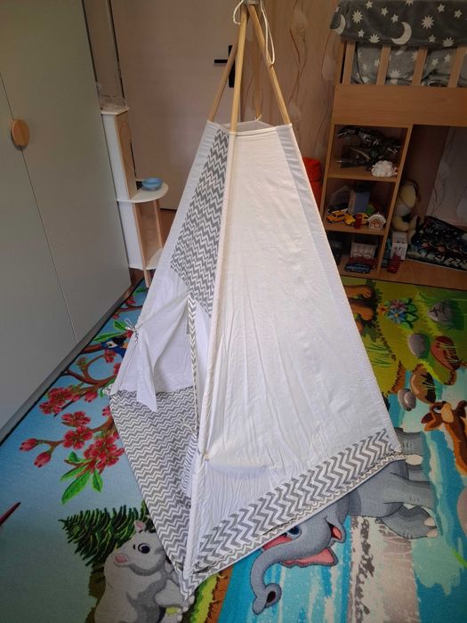 Ръчно изработена детска палатка Типи от памук + подарък възглавници