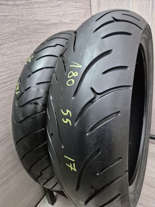 Set anvelope moto 120 70 17 cu 180 55 17 Bridgestone Bt023