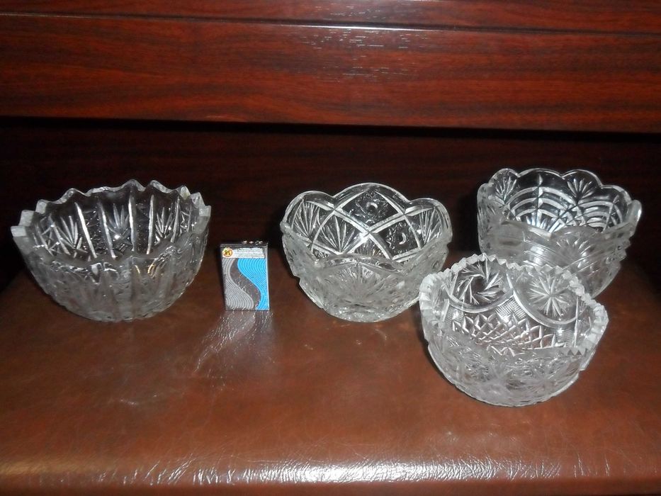 Четыре вазочки, хрусталь, СССР