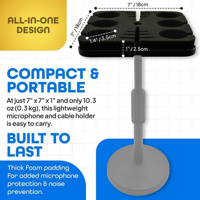 Държач за микрофони, Квадратна приставка за побиране на до 6 микрофона