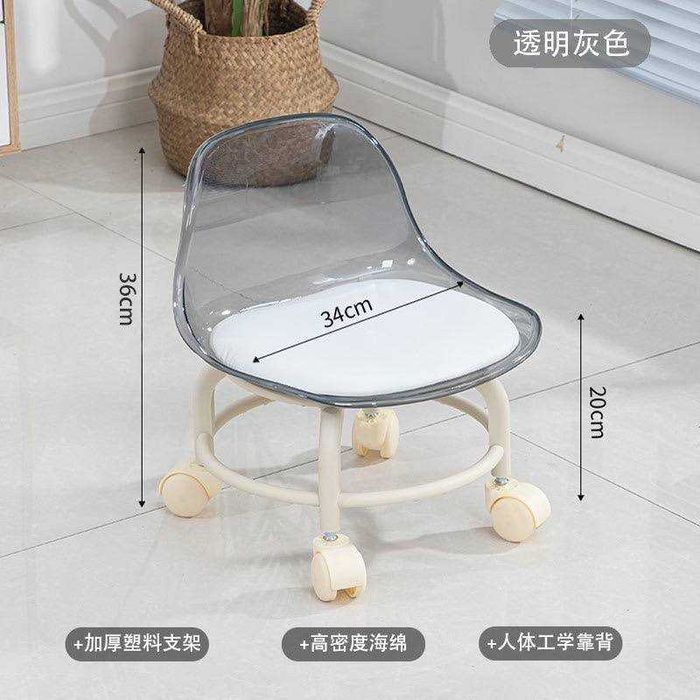 Детский стул акриловый на колёсах, до 6 лет