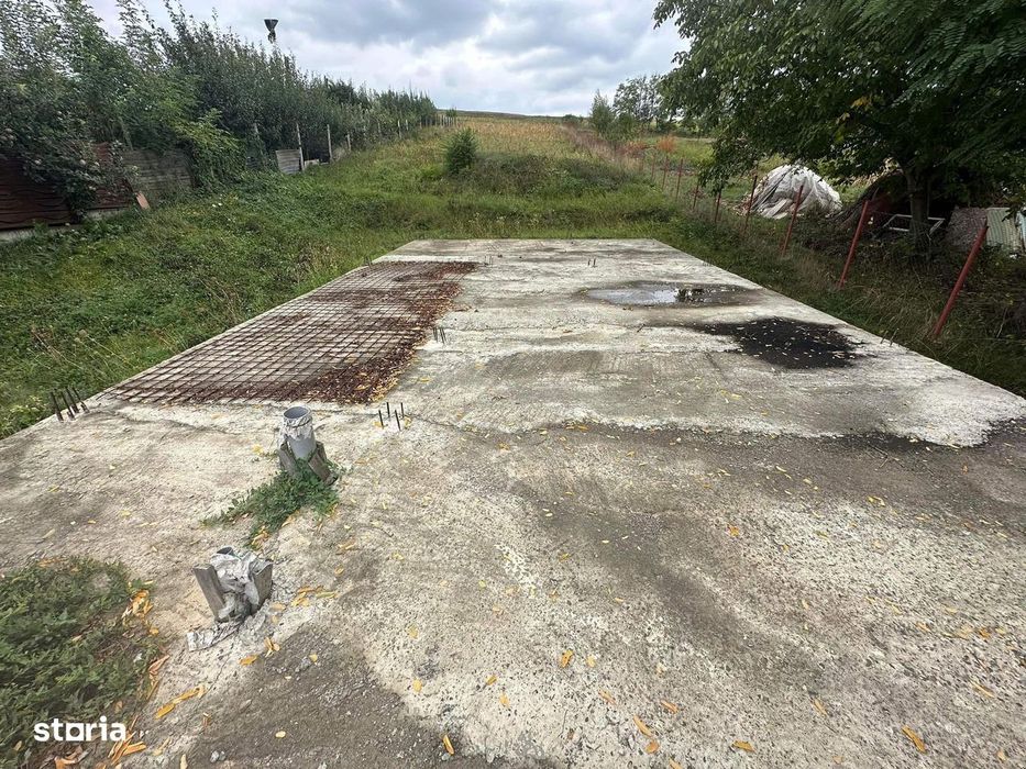 Teren la strada in Stauceni cu temelie turnata