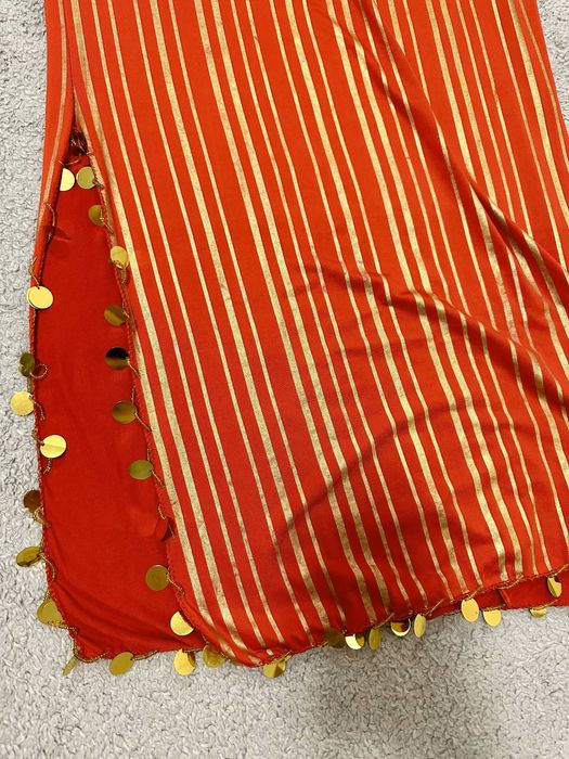 Фолклорен костюм за ориенталски танци - червена галабея