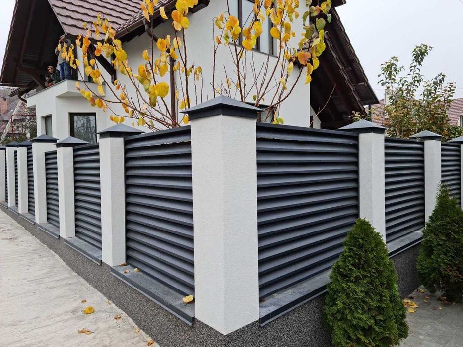 Garduri din panou stil jaluzele, sipca metalica, tabla si alte modele