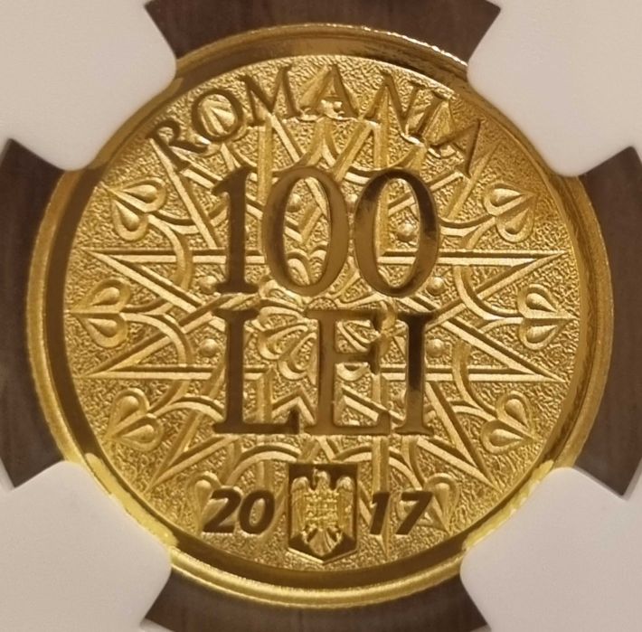 Set 3 monede BNR, aur, argint, tombac Curtea de Argeș gradate NGC PF69