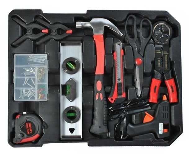 Trusa de scule din aluminiu, tip troler, usor de transportat 187 piese