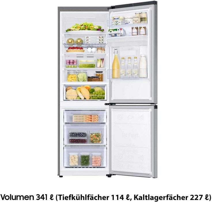 Нов инверторен комбиниран хладилник с фризер Samsung RL34C652CSAEG,  185 см, 341 л
