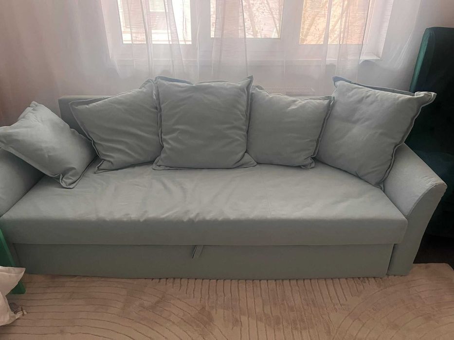 Canapea exstensibila 3 locuri 231CM albastra