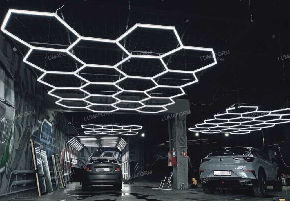 LED Hexagon Soti yoritgich — Detailing, STO, Barbershop uchun
