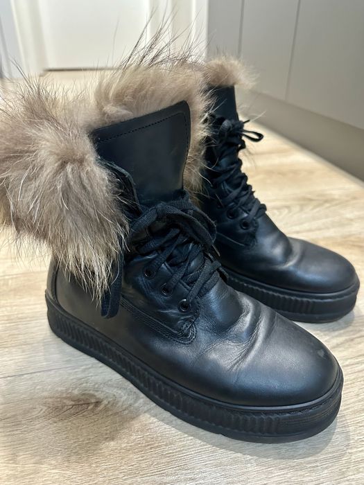 Дамски боти ЕСТЕСТВЕНА КОЖА И естествен пух