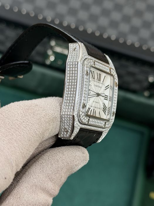 Cartier Santos 100 XL – Diamond Pavé, Automatic