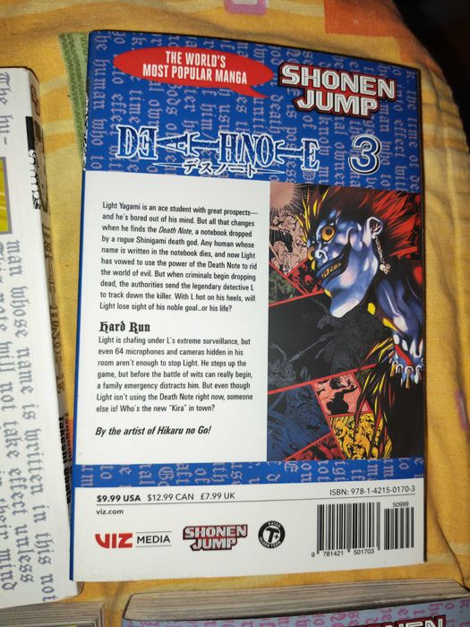 Volumele 1–6 din Death Note (ediția standard în limba engleză, Viz Media).l