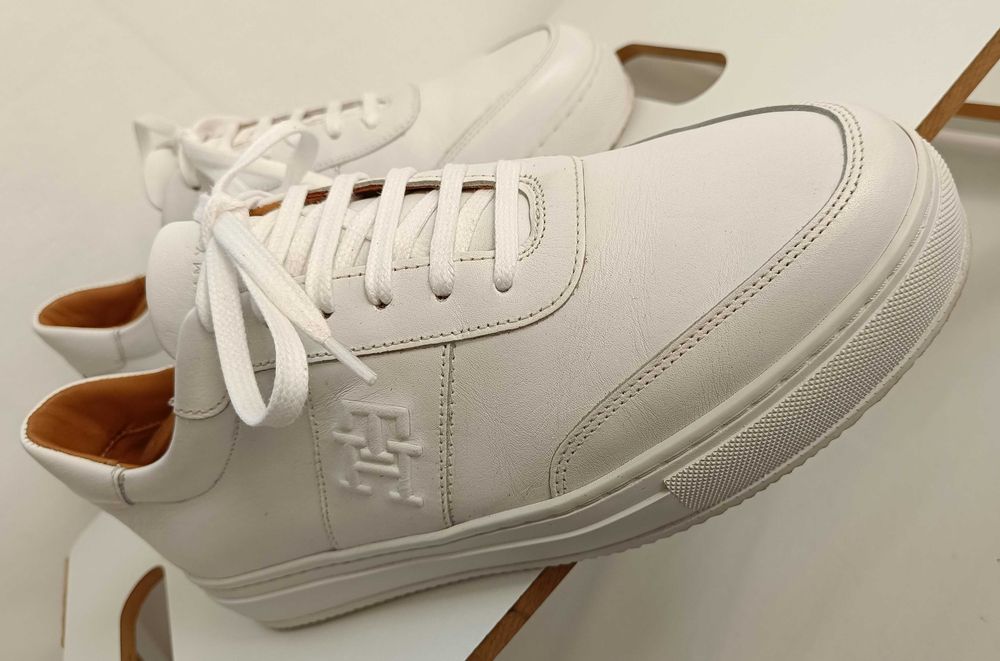 Pantofi sport casual 40 premium Tommy Hilfiger NOI piele naturala moale alb