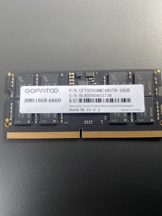 Продам озу на ноут 16 gb DDR5.