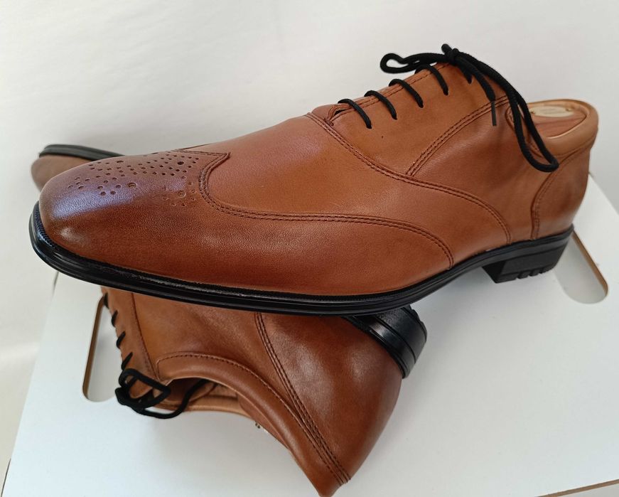 Pantofi oxford 46.5 47 premium Rockport NOI piele naturala moale