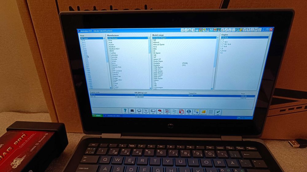 Комплект aвтодиагностика и лаптоп HP ProBook с 8 RAM и тъчскрийн екран
