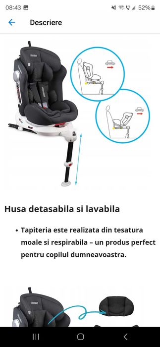 Scaun auto rotativ 360'