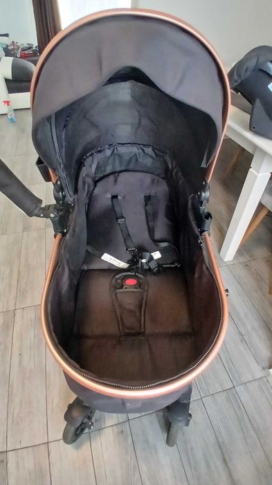 Carucior 3in1, Belecoo, 0-36 luni, landou, suspensii, scoica, negru