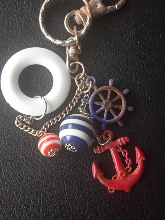 Ключодържател / Аксесоар за чанта или др. с морски мотиви - котва, рул