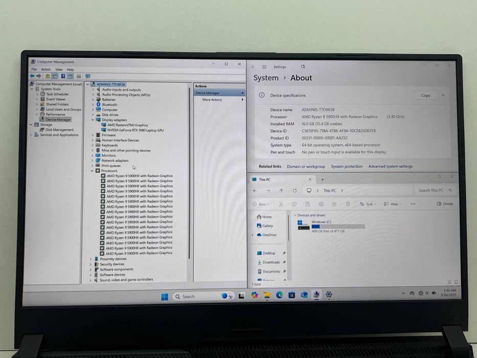 Asus Rog Strix SCAR 15 USA, RTX 3080 Ryzen 9 5900HX, 300 Hz, 15.6 dyum