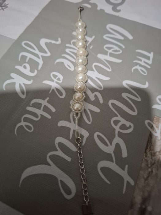 Brățară perle de cultura mari 1 cm  elastica