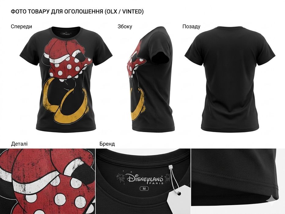 Tricou negru Disney – Model Minnie Mouse (Disneyland Paris)
