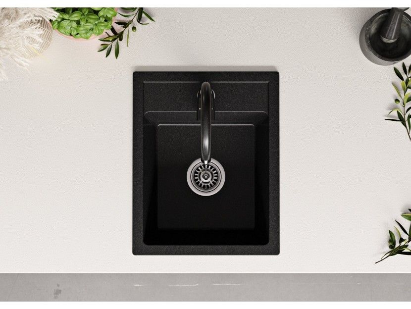 Гранитна мивка Рига + Смесител 5000 Бял