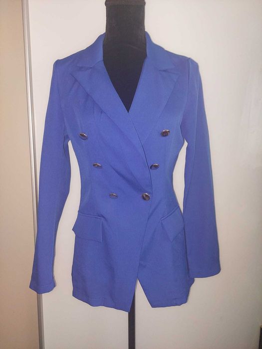 Jacheta de primavara office albastru regal/ sacou