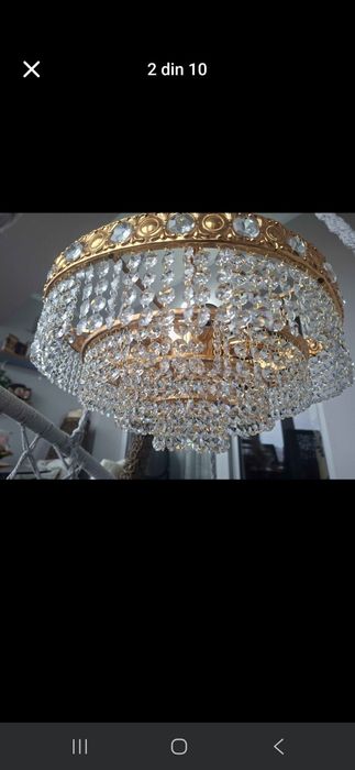Candelabru placat cu aur cristal