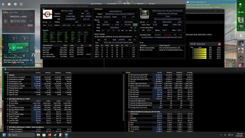 PC gaming Ryzen 5 2600  ASUS TUF GAMING GTX 1650 Super OC