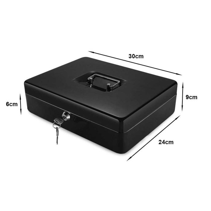 Метална кутия за пари сейф каса с ключ - два размера